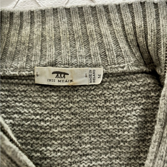 Inis Meain Men's Gray Half-Zip Sweater - pls read - Picture 2 of 12